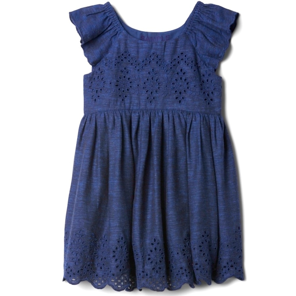 GAP Baby Navy Blue Eyelet Dress, Size 4T